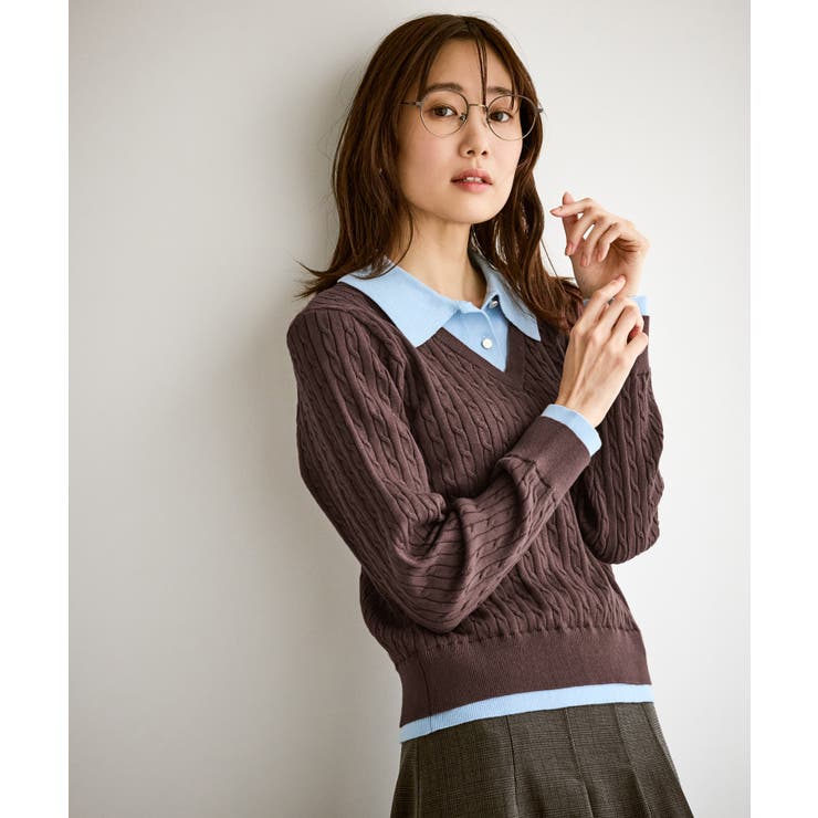 【新色追加】フェイクレイヤードニットプルオーバー | ROPE' PICNIC | 詳細画像5 