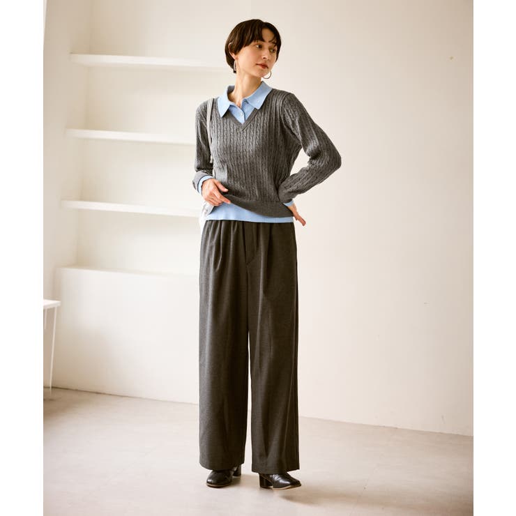 【新色追加】フェイクレイヤードニットプルオーバー | ROPE' PICNIC | 詳細画像9 