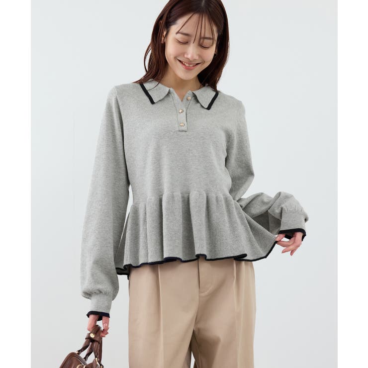 ペプラムポロカラーニット | ROPE' PICNIC | 詳細画像4 