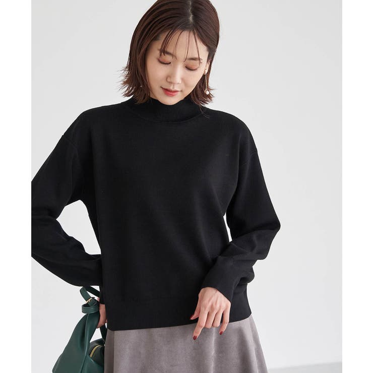 ブラック(01) | マシュマロニットモックネックプルオーバー | ROPE' PICNIC