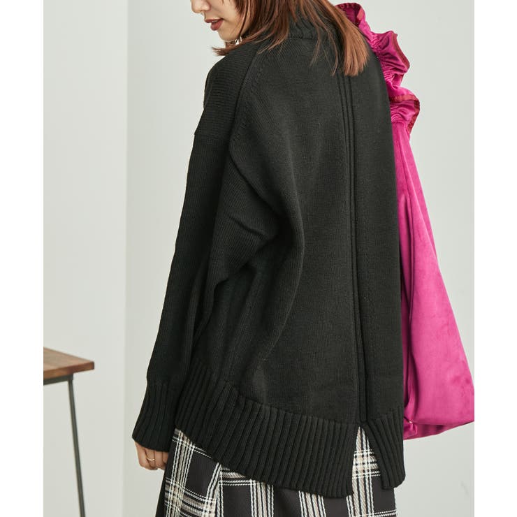 ブラック(01) | 【WEB限定カラーあり】バックスリットニットプルオーバー | ROPE' PICNIC