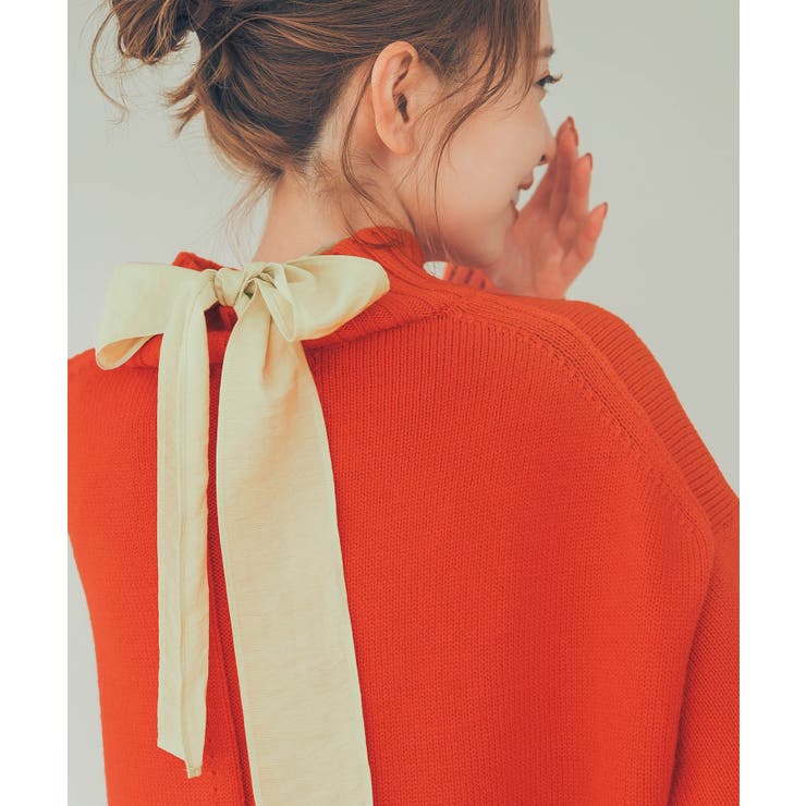 オレンジ(70) | 【WEB限定カラーあり】バックスリットニットプルオーバー | ROPE' PICNIC