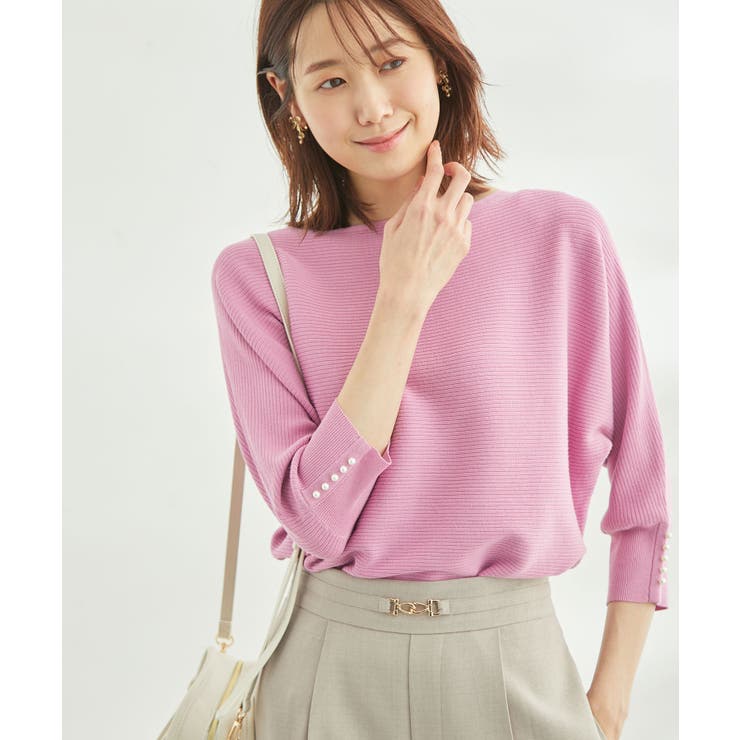 ピンク(63) | 7分袖パールドルマンニット | ROPE' PICNIC