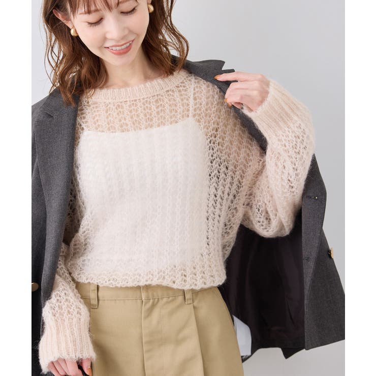 ピンク系(65) | シアーモヘア混ニットプルオーバー | ROPE' PICNIC