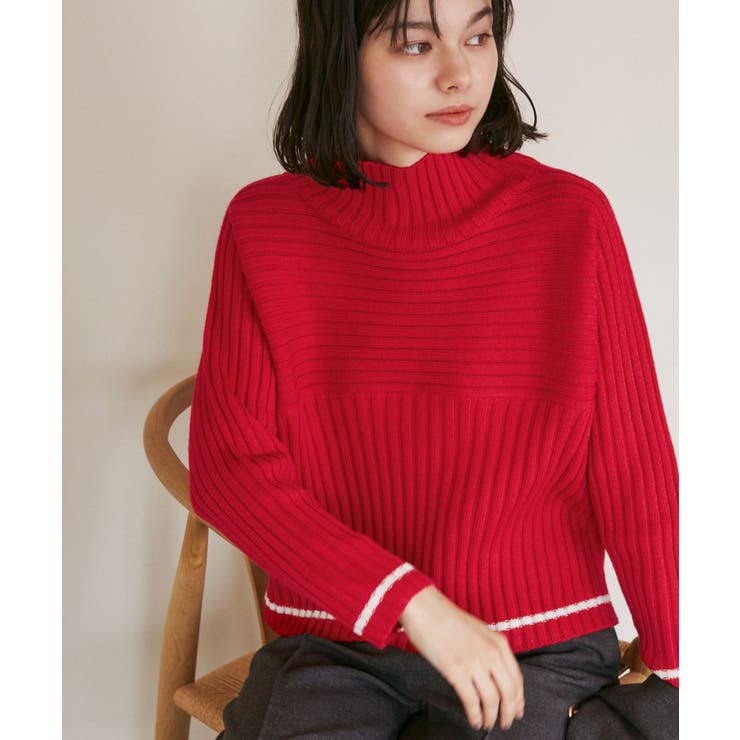 レッド系(61) | 【WEB限定カラーあり】アソートリブ切り替えニットプルオーバー リンクコーデ 新… | ROPE' PICNIC