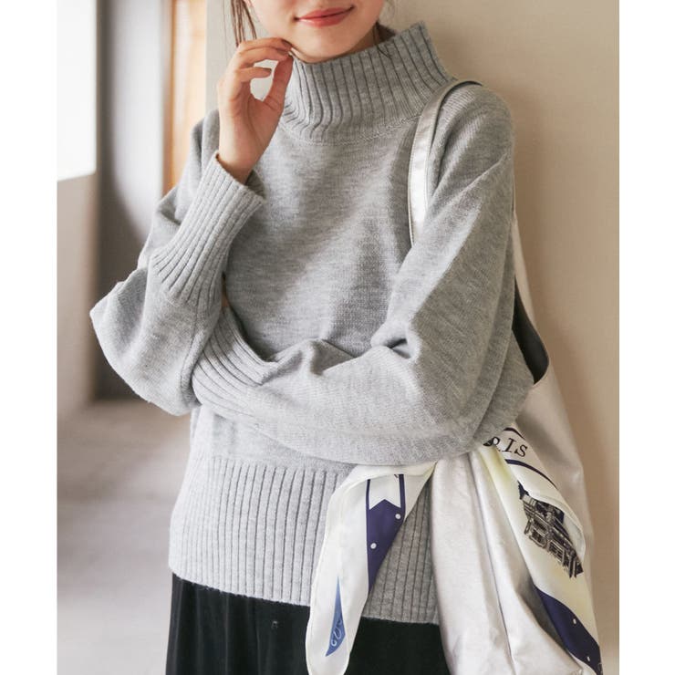 ハイネックラグランニットプルオーバー/帯電防止・洗濯機OK・新色追加