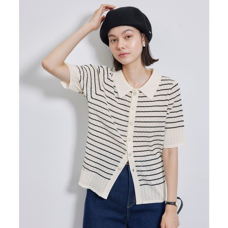 ハーフスリーブシアーポロニット | ROPE' PICNIC | 詳細画像10 