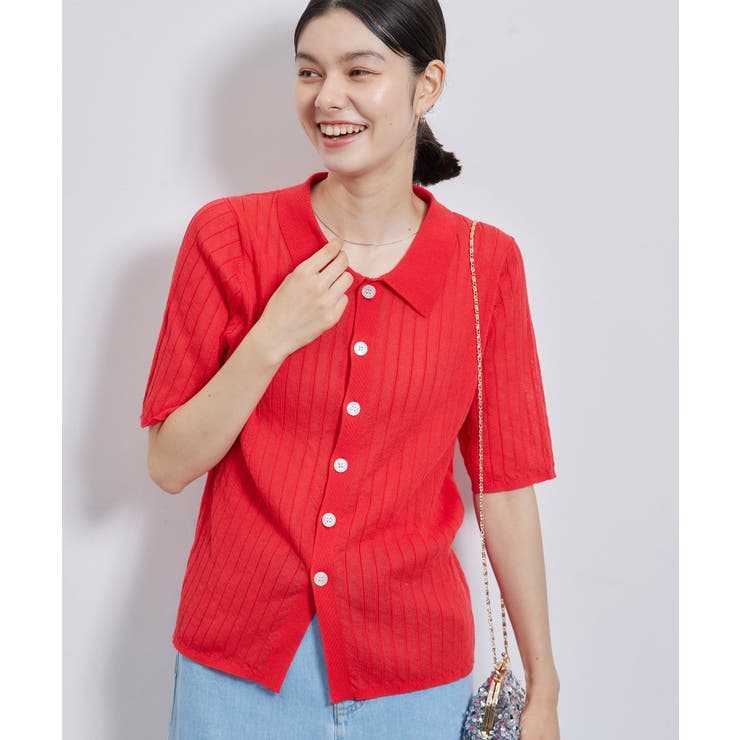 ハーフスリーブシアーポロニット | ROPE' PICNIC | 詳細画像15 