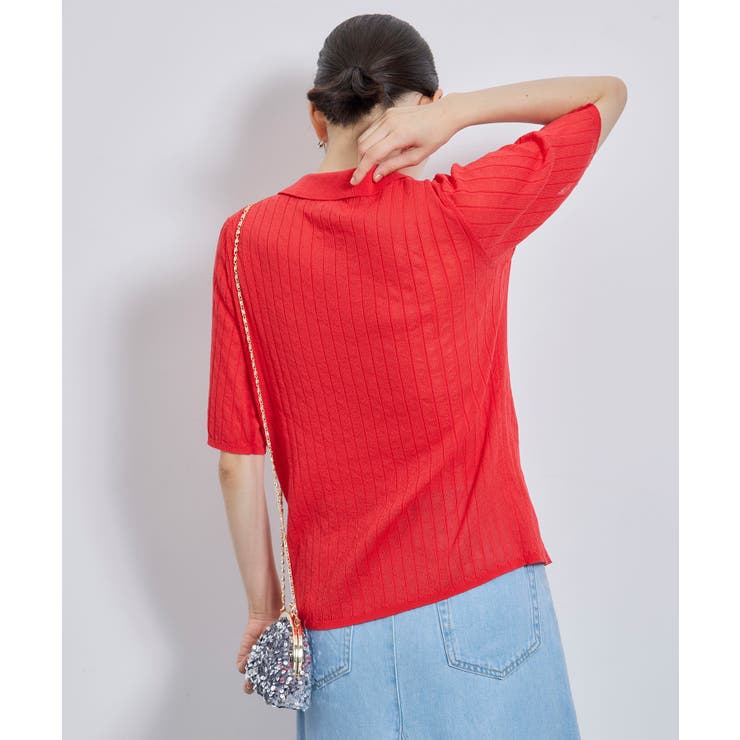 ハーフスリーブシアーポロニット | ROPE' PICNIC | 詳細画像16 