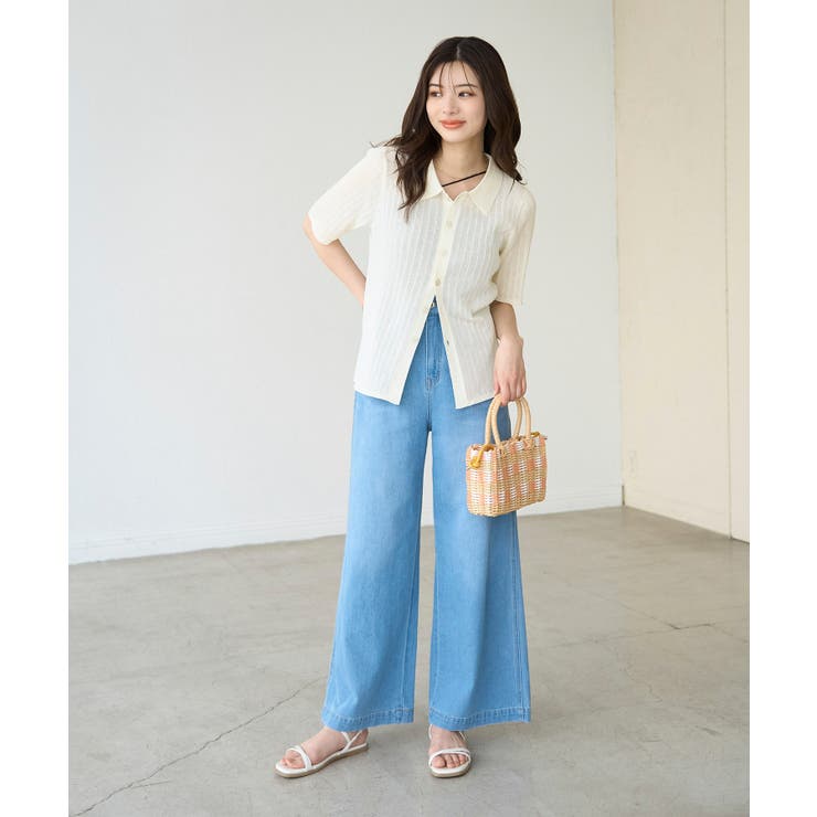 ハーフスリーブシアーポロニット | ROPE' PICNIC | 詳細画像17 