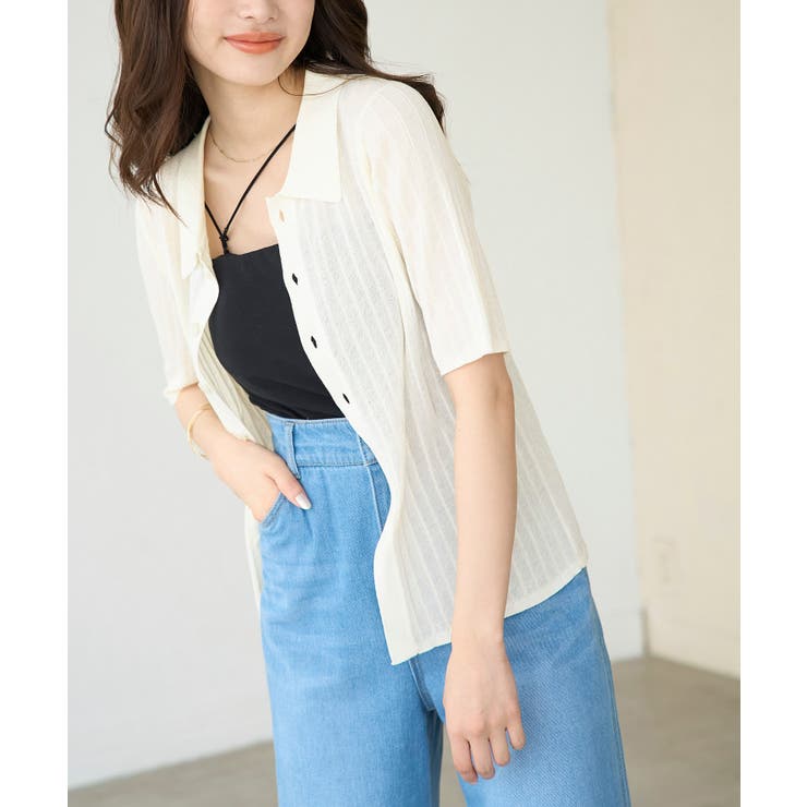 ハーフスリーブシアーポロニット | ROPE' PICNIC | 詳細画像20 