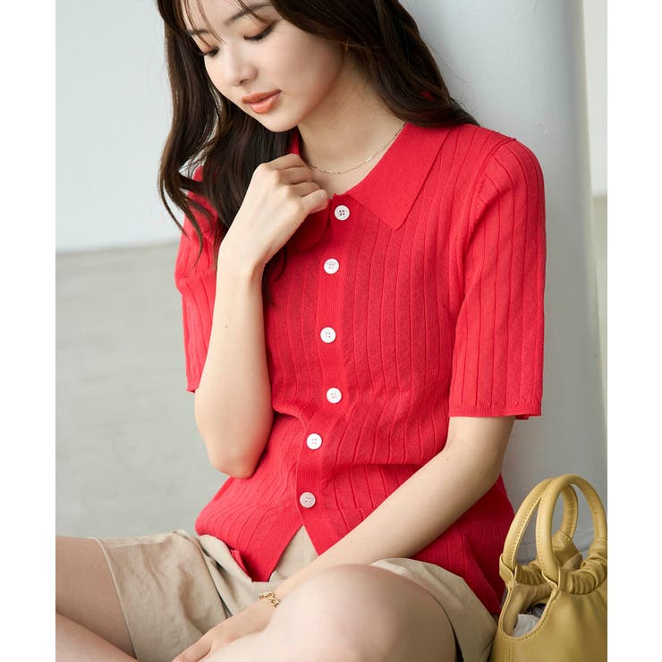 ハーフスリーブシアーポロニット | ROPE' PICNIC | 詳細画像28 