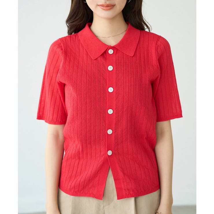 ハーフスリーブシアーポロニット | ROPE' PICNIC | 詳細画像29 