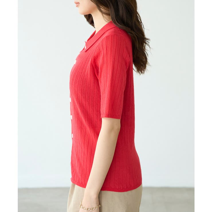 ハーフスリーブシアーポロニット | ROPE' PICNIC | 詳細画像30 