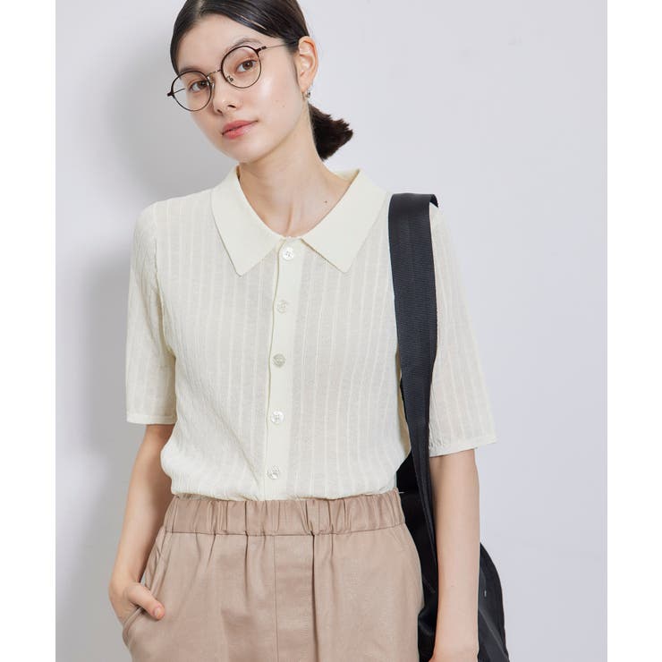 ハーフスリーブシアーポロニット | ROPE' PICNIC | 詳細画像4 