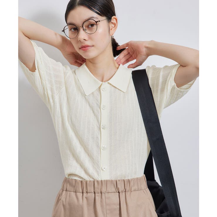 ハーフスリーブシアーポロニット | ROPE' PICNIC | 詳細画像5 