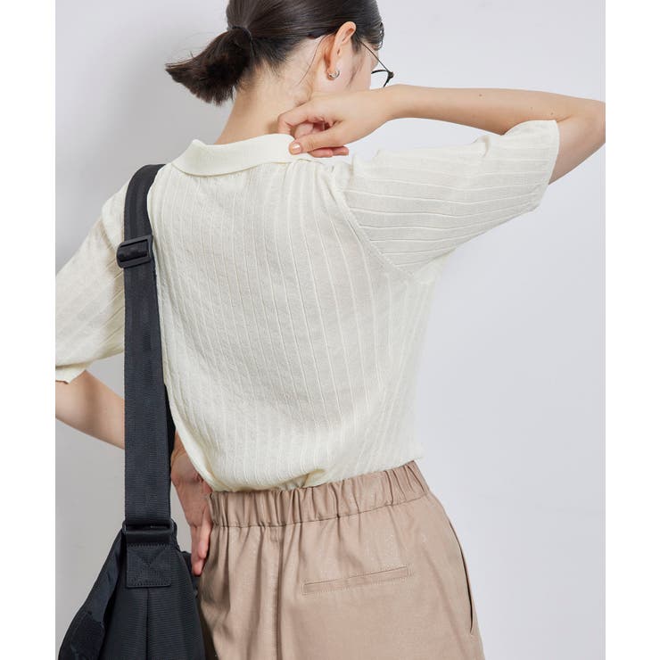 ハーフスリーブシアーポロニット | ROPE' PICNIC | 詳細画像6 