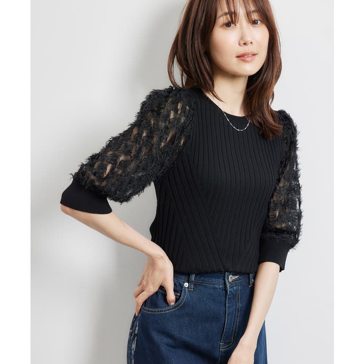 袖レースニットプルオーバー | ROPE' PICNIC | 詳細画像4 