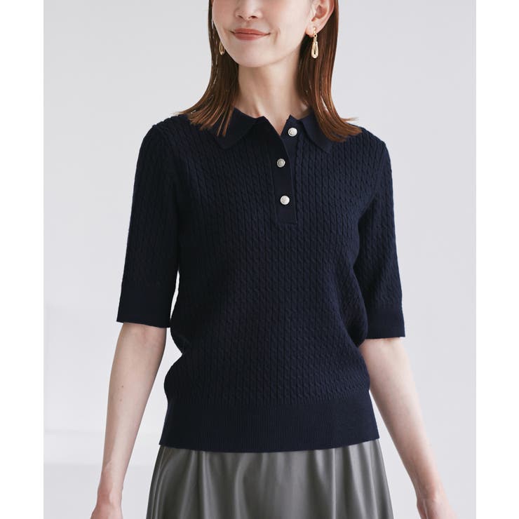 ミニケーブルハーフスリーブニットポロシャツ | ROPE' PICNIC | 詳細画像13 