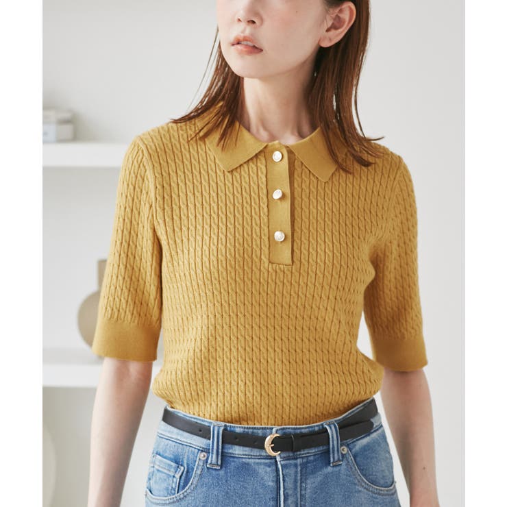 ミニケーブルハーフスリーブニットポロシャツ | ROPE' PICNIC | 詳細画像18 