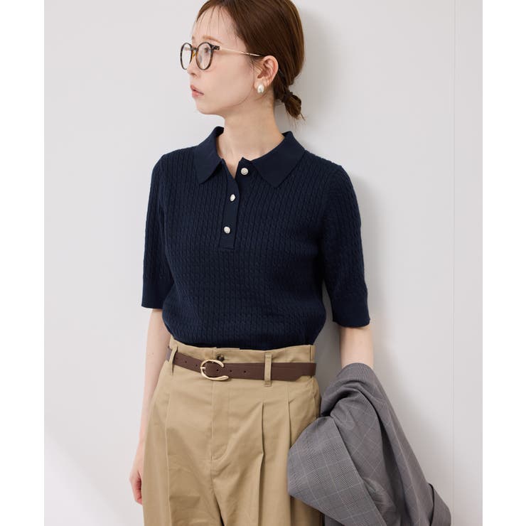 ミニケーブルハーフスリーブニットポロシャツ | ROPE' PICNIC | 詳細画像33 
