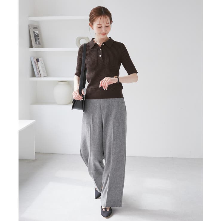 ミニケーブルハーフスリーブニットポロシャツ | ROPE' PICNIC | 詳細画像5 