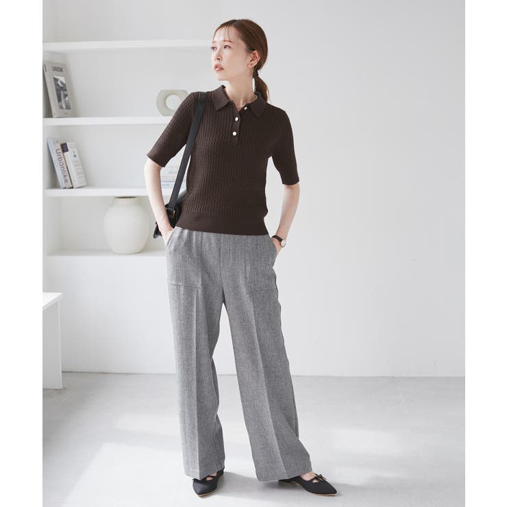 ミニケーブルハーフスリーブニットポロシャツ | ROPE' PICNIC | 詳細画像6 