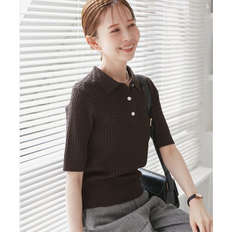 ミニケーブルハーフスリーブニットポロシャツ | ROPE' PICNIC | 詳細画像8 