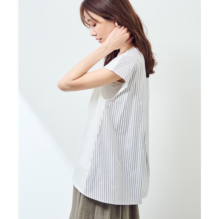 ストライプドッキングフレンチスリーブプルオーバー | ROPE' PICNIC | 詳細画像10 