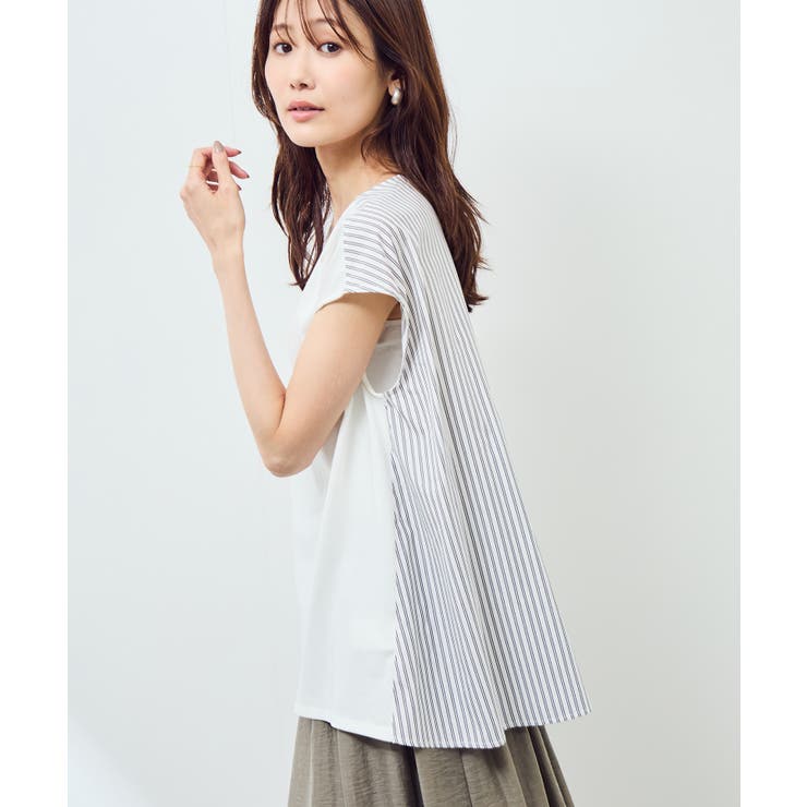 ストライプドッキングフレンチスリーブプルオーバー | ROPE' PICNIC | 詳細画像12 