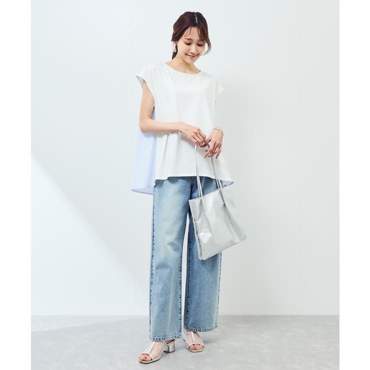 ストライプドッキングフレンチスリーブプルオーバー | ROPE' PICNIC | 詳細画像2 