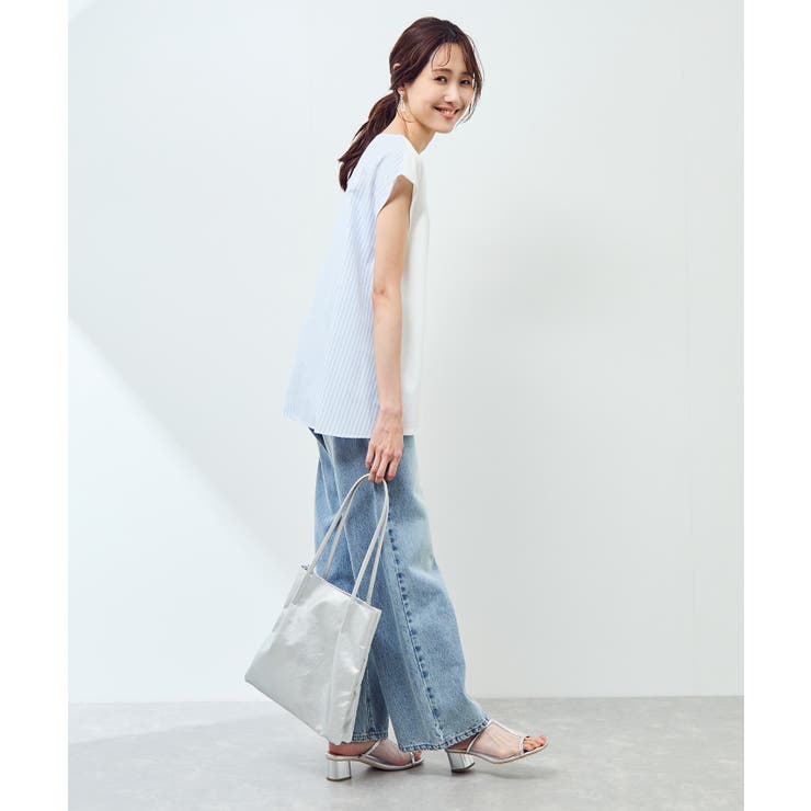 ストライプドッキングフレンチスリーブプルオーバー | ROPE' PICNIC | 詳細画像4 