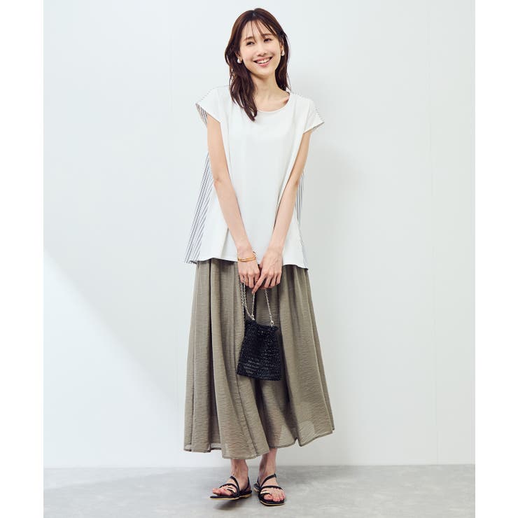 ストライプドッキングフレンチスリーブプルオーバー | ROPE' PICNIC | 詳細画像7 