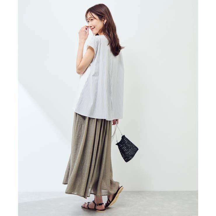 ストライプドッキングフレンチスリーブプルオーバー | ROPE' PICNIC | 詳細画像8 