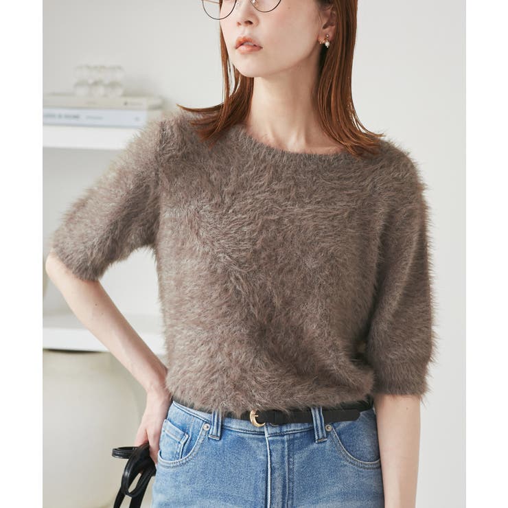 ブラウン系(22) | シャギーニットハーフスリーブプルオーバー | ROPE' PICNIC