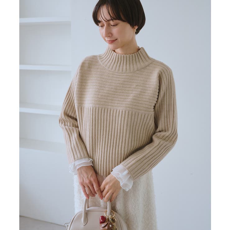 もちもちリブ切り替えニットプルオーバー/イージーケア・リンクコーデ | ROPE' PICNIC | 詳細画像15 