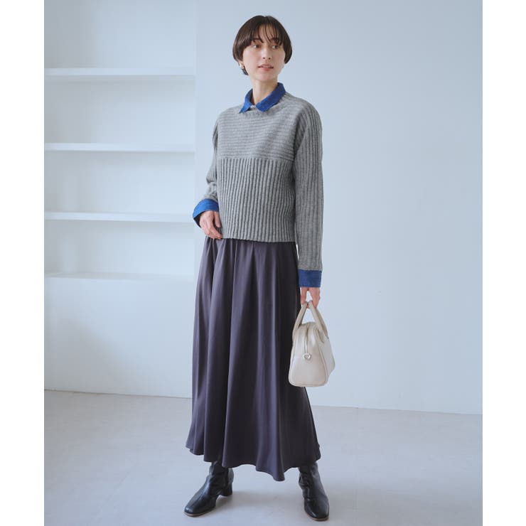 もちもちリブ切り替えニットプルオーバー/イージーケア・リンクコーデ | ROPE' PICNIC | 詳細画像3 