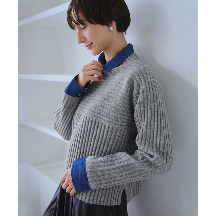 もちもちリブ切り替えニットプルオーバー/イージーケア・リンクコーデ | ROPE' PICNIC | 詳細画像6 