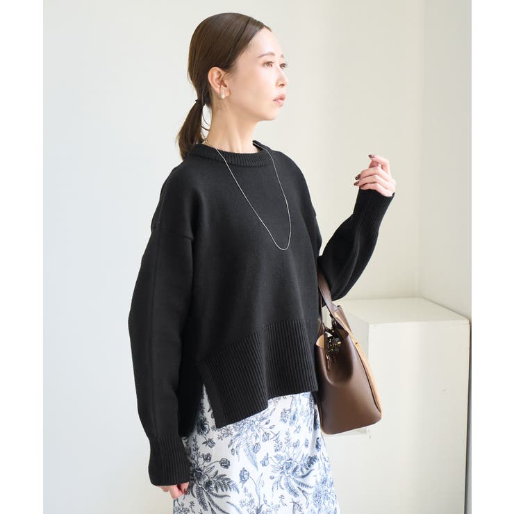 【新色追加】着丈が選べるクルーネックサイドスリットニットプルオーバー イージーケ… | ROPE' PICNIC | 詳細画像13 