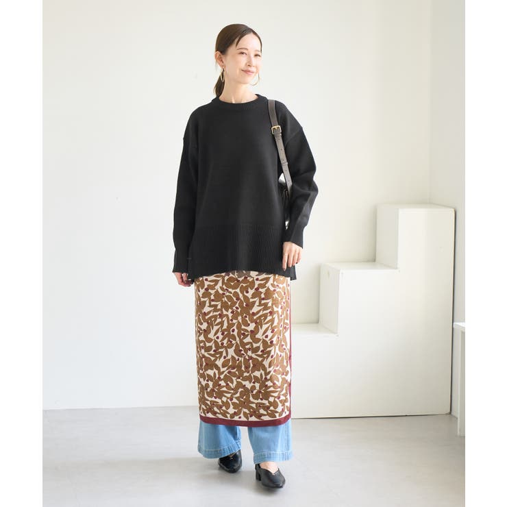 【新色追加】着丈が選べるクルーネックサイドスリットニットプルオーバー イージーケ… | ROPE' PICNIC | 詳細画像14 