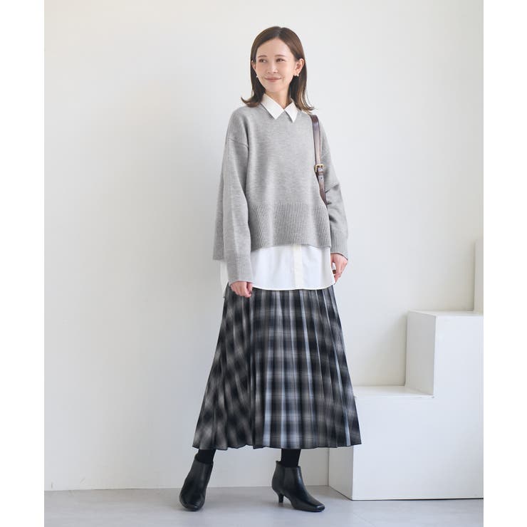 【新色追加】着丈が選べるクルーネックサイドスリットニットプルオーバー イージーケ… | ROPE' PICNIC | 詳細画像15 