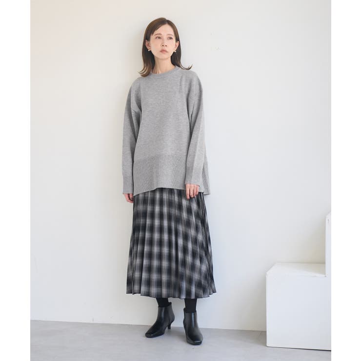 【新色追加】着丈が選べるクルーネックサイドスリットニットプルオーバー イージーケ… | ROPE' PICNIC | 詳細画像16 