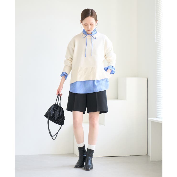 【新色追加】着丈が選べるクルーネックサイドスリットニットプルオーバー イージーケ… | ROPE' PICNIC | 詳細画像19 