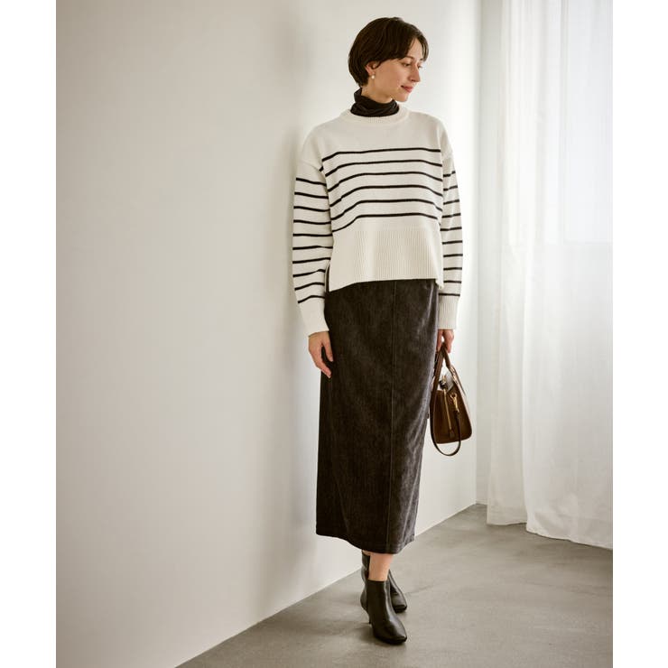 【新色追加】着丈が選べるクルーネックサイドスリットニットプルオーバー イージーケ… | ROPE' PICNIC | 詳細画像2 