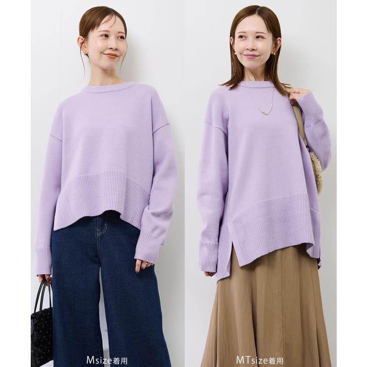 【新色追加】着丈が選べるクルーネックサイドスリットニットプルオーバー イージーケ… | ROPE' PICNIC | 詳細画像21 