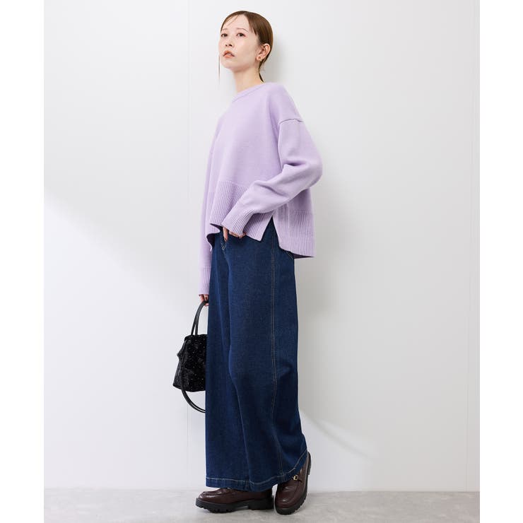 【新色追加】着丈が選べるクルーネックサイドスリットニットプルオーバー イージーケ… | ROPE' PICNIC | 詳細画像22 