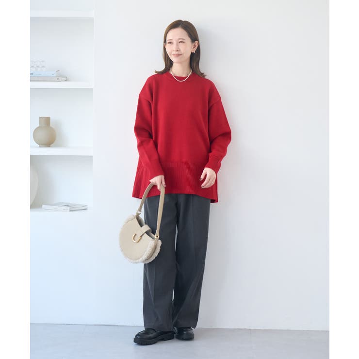 【新色追加】着丈が選べるクルーネックサイドスリットニットプルオーバー イージーケ… | ROPE' PICNIC | 詳細画像27 