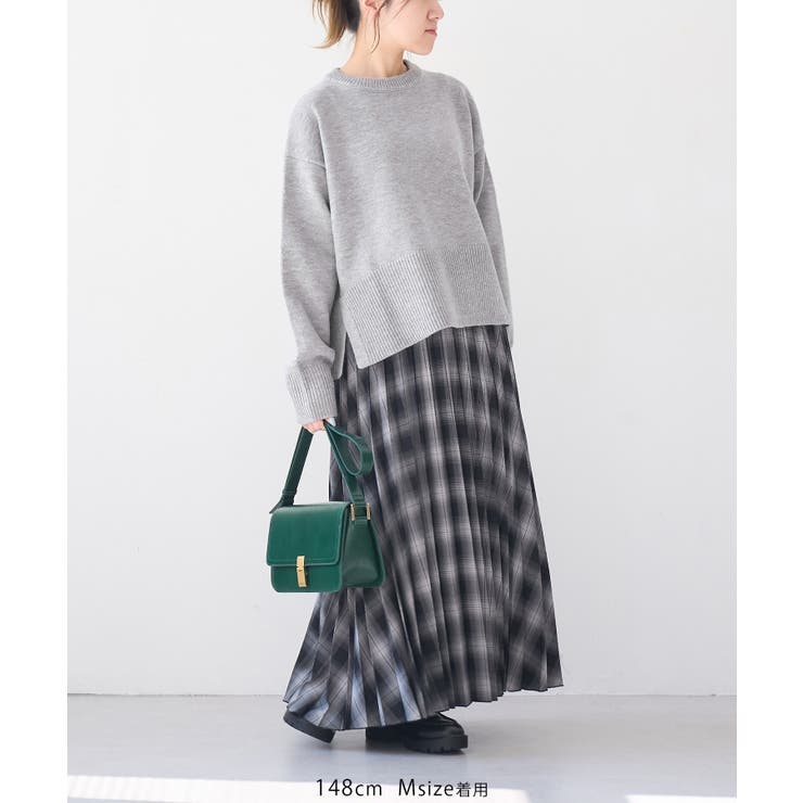 【新色追加】着丈が選べるクルーネックサイドスリットニットプルオーバー イージーケ… | ROPE' PICNIC | 詳細画像28 