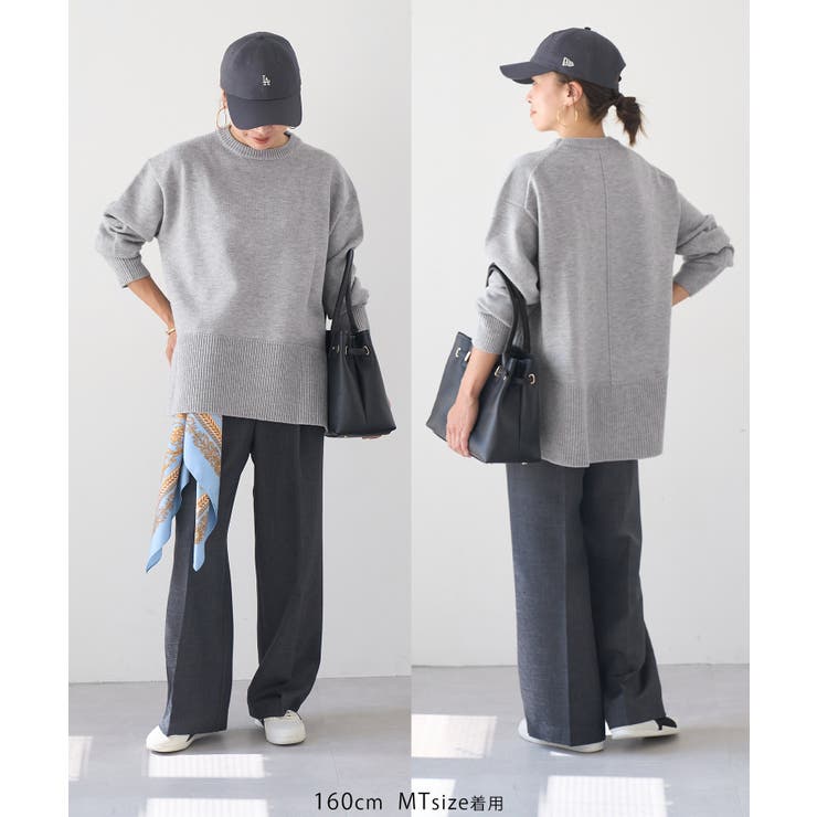 【新色追加】着丈が選べるクルーネックサイドスリットニットプルオーバー イージーケ… | ROPE' PICNIC | 詳細画像31 