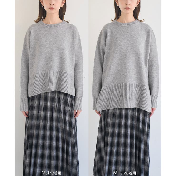 【新色追加】着丈が選べるクルーネックサイドスリットニットプルオーバー イージーケ… | ROPE' PICNIC | 詳細画像34 